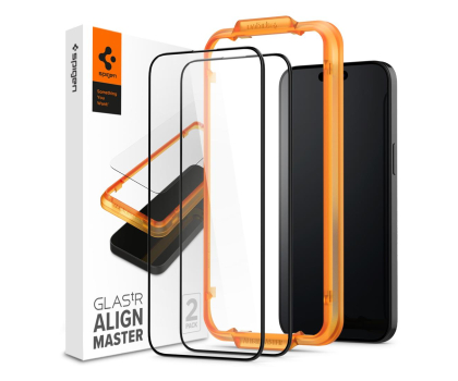 Szkło i folia ochronna SPIGEN Alm Glass FC 2-pack do iPhone 15 black AGL06906